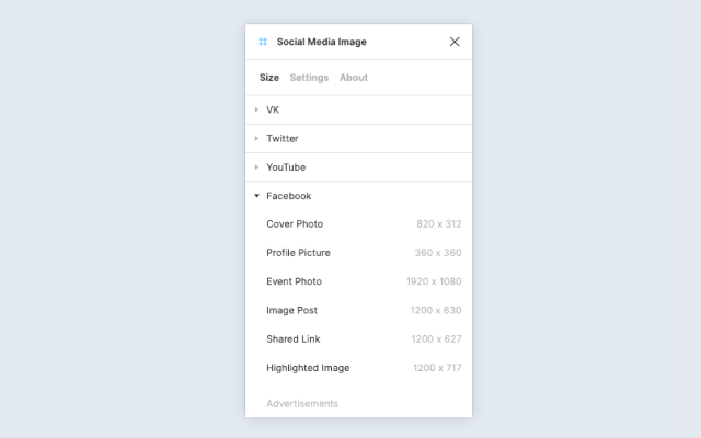 Figma plugin favorite size your image for social