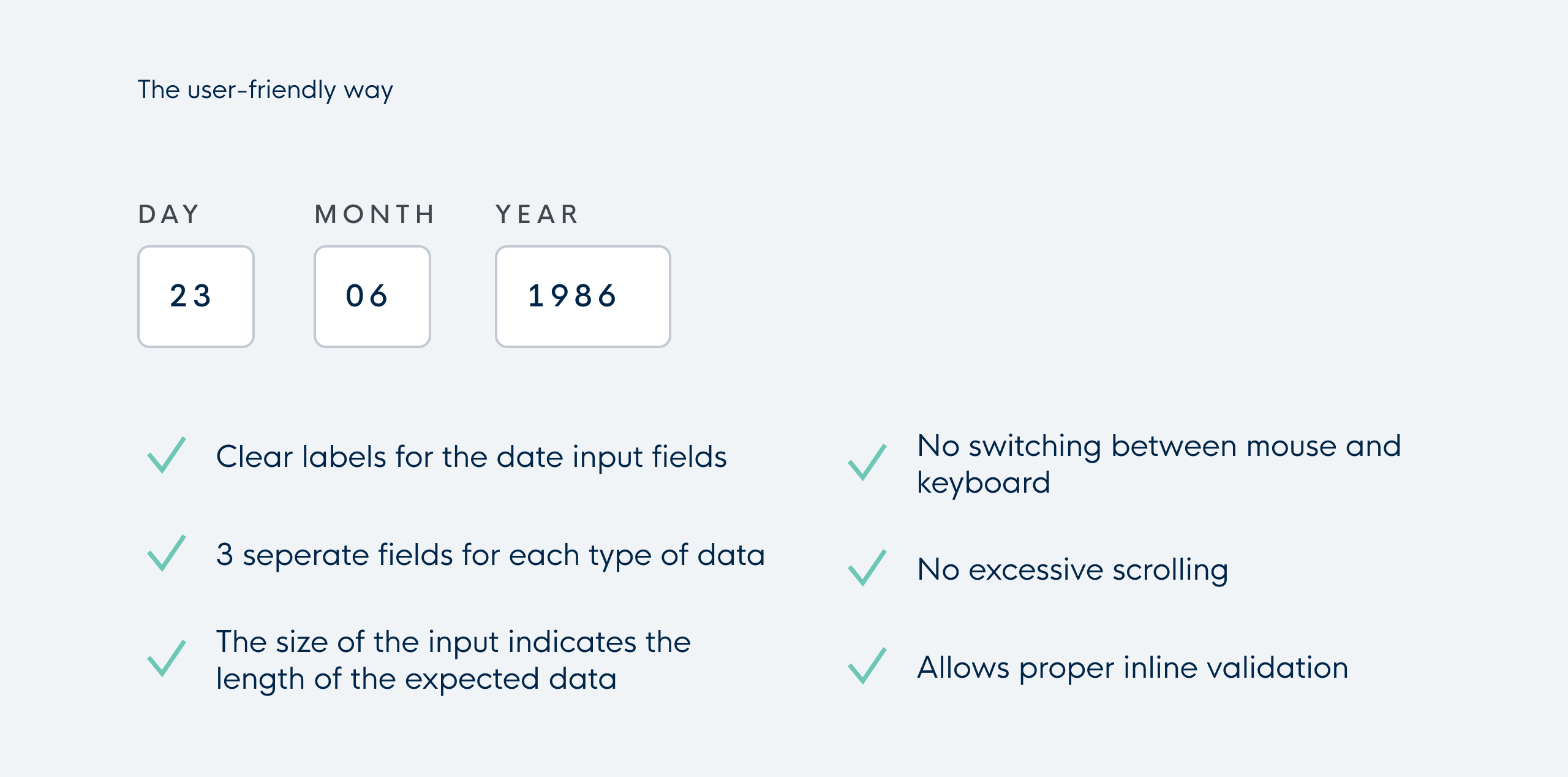 date of birth UX